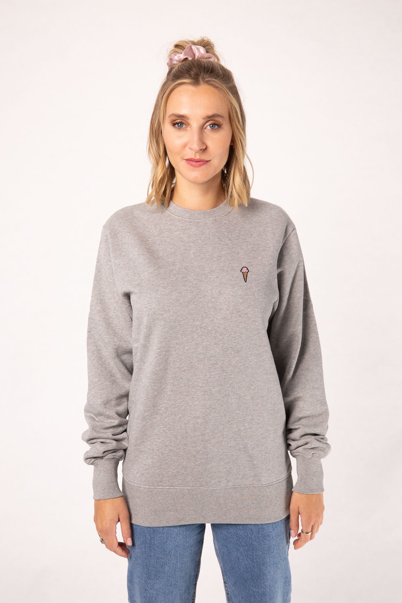 Eis | Bestickter Bio-Baumwoll Frauen Pullover