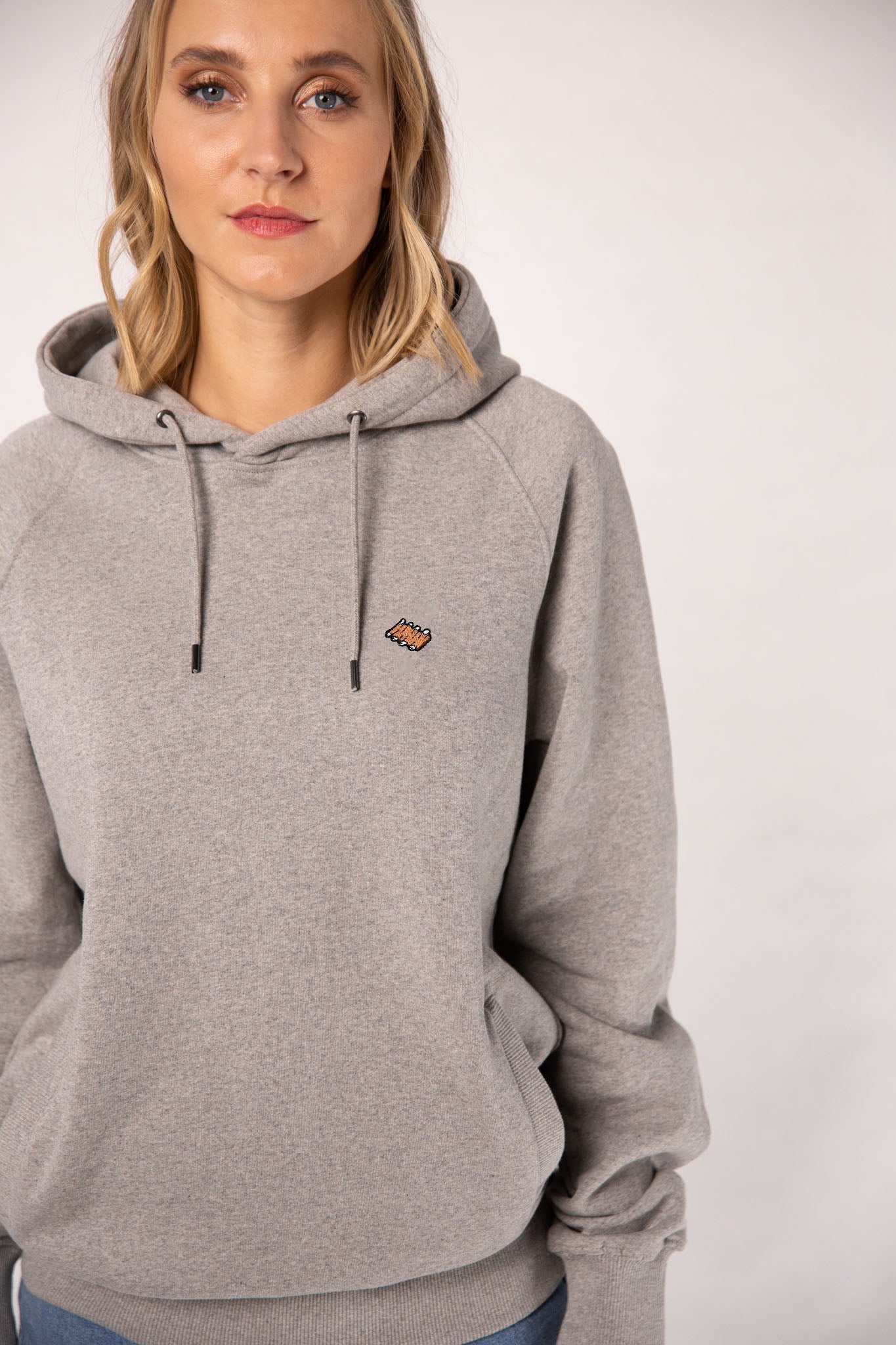 Rippchen  | Bestickter Bio-Baumwoll Frauen Hoodie