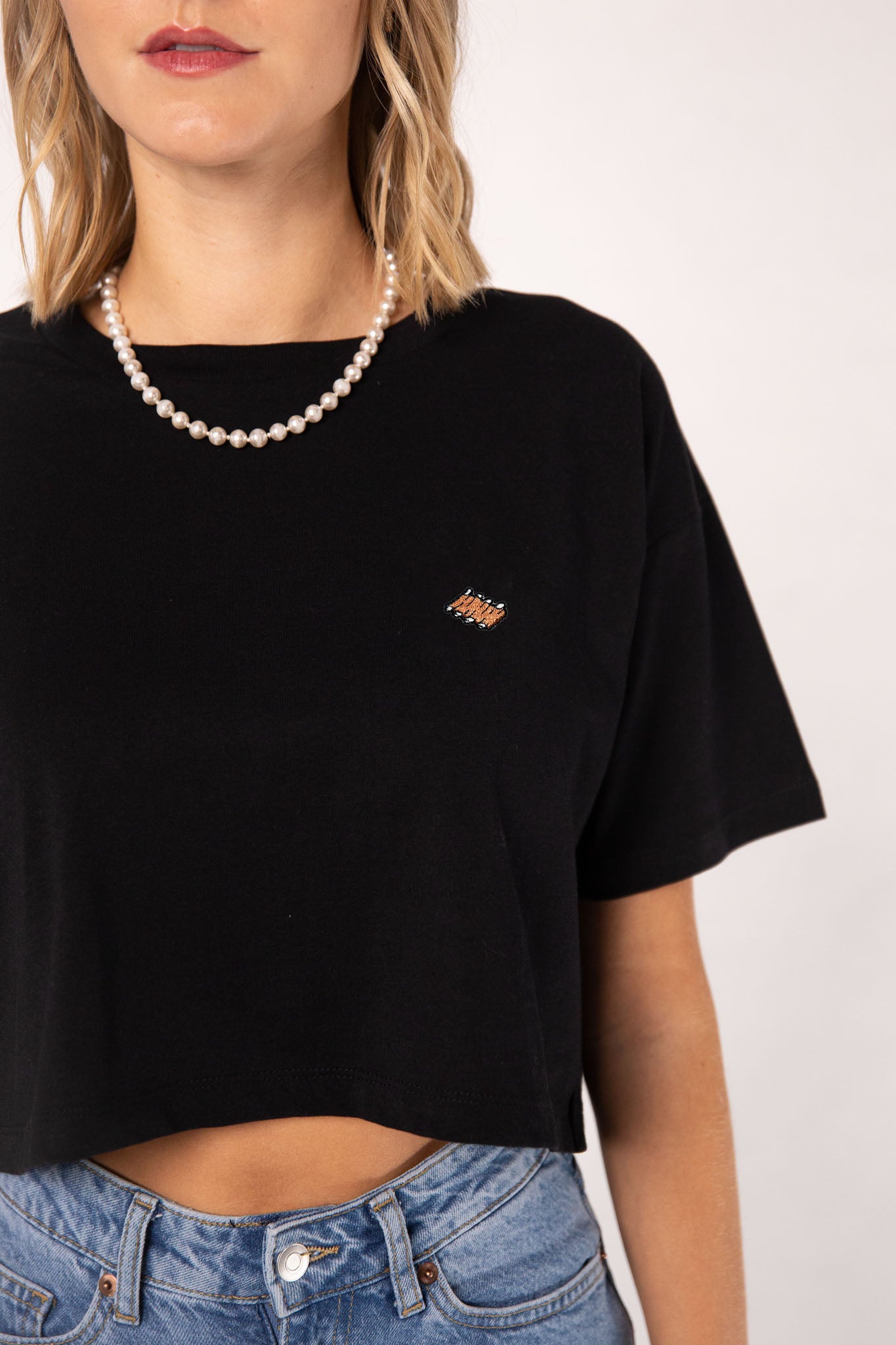 Rippchen | Besticktes Bio Baumwoll Crop Top